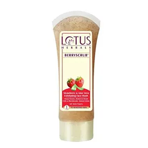 Lotus Herbals Berry Scrub Strawberry And Aloe Vera Exfoliating Face Wash 120gm